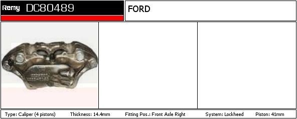 DELCO REMY Brake caliper DC73754 Fiat 500 DELCO REMY brake caliper DC73754