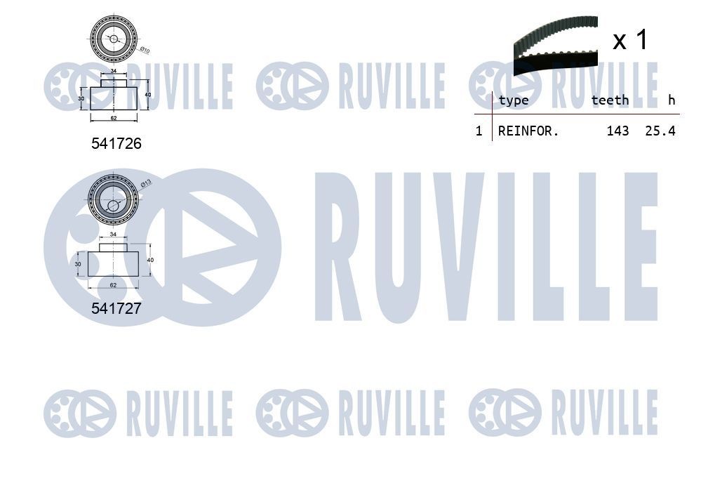 RUVILLE Strammehjul, registerreim 57902 Strammerull, tannrem RUVILLE Daihatsu CUORE 57902