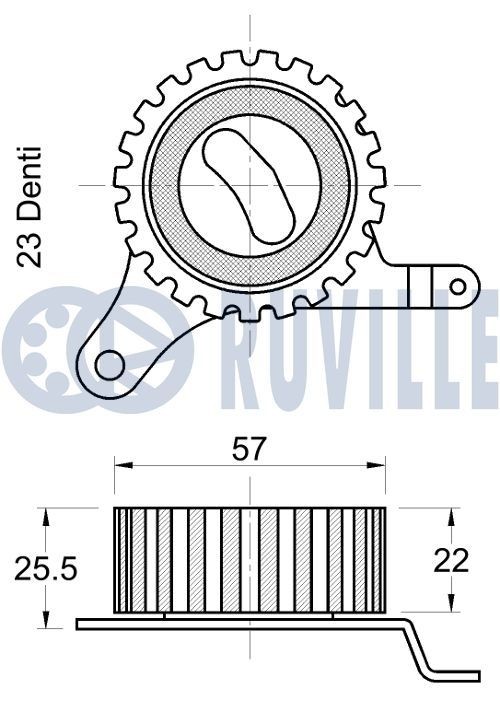 RUVILLE Vaimennin, hammashihna 57344 57344 RUVILLE Vaimennin, hammashihna MITSUBISHI