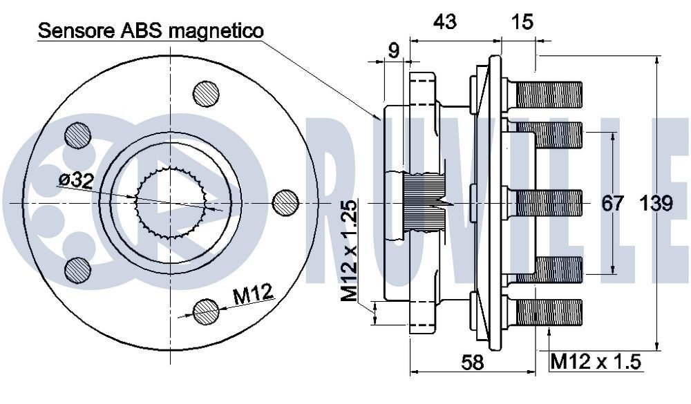 RUVILLE Wheel Hub 486902 486902 RUVILLE wheel hub for HONDA CITY