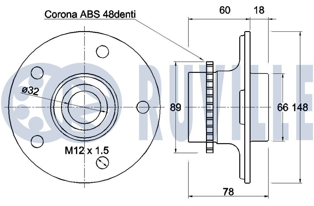 RUVILLE Moyeu de roue 488401 Moyeux de roue PEUGEOT RUVILLE 488401