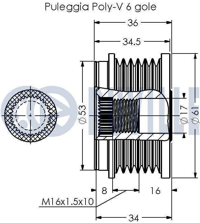 RUVILLE Galoppino guidacinghia, cinghia Poly-V 55957 RUVILLE 55957 Cuscinetto cinghia alternatore Peugeot 309 originali