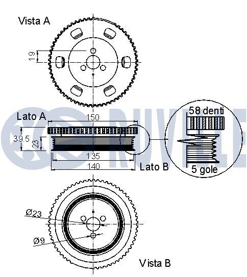RUVILLE Sada kladiek pre ozubený remeň 5534450 5534450 Obehová / vodiaca kladka ozubeného remeňa HONDA CIVIC RUVILLE
