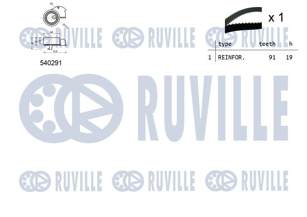 RUVILLE Rullsats, kuggrem 5810050 5810050 RUVILLE styrrulle, kuggrem SUBARU TRIBECA