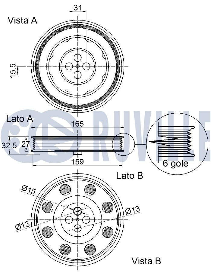 RUVILLE Σετ ρουλεμάν τροχών 8924 8924 Μουαγιέ KIA SEDONA RUVILLE
