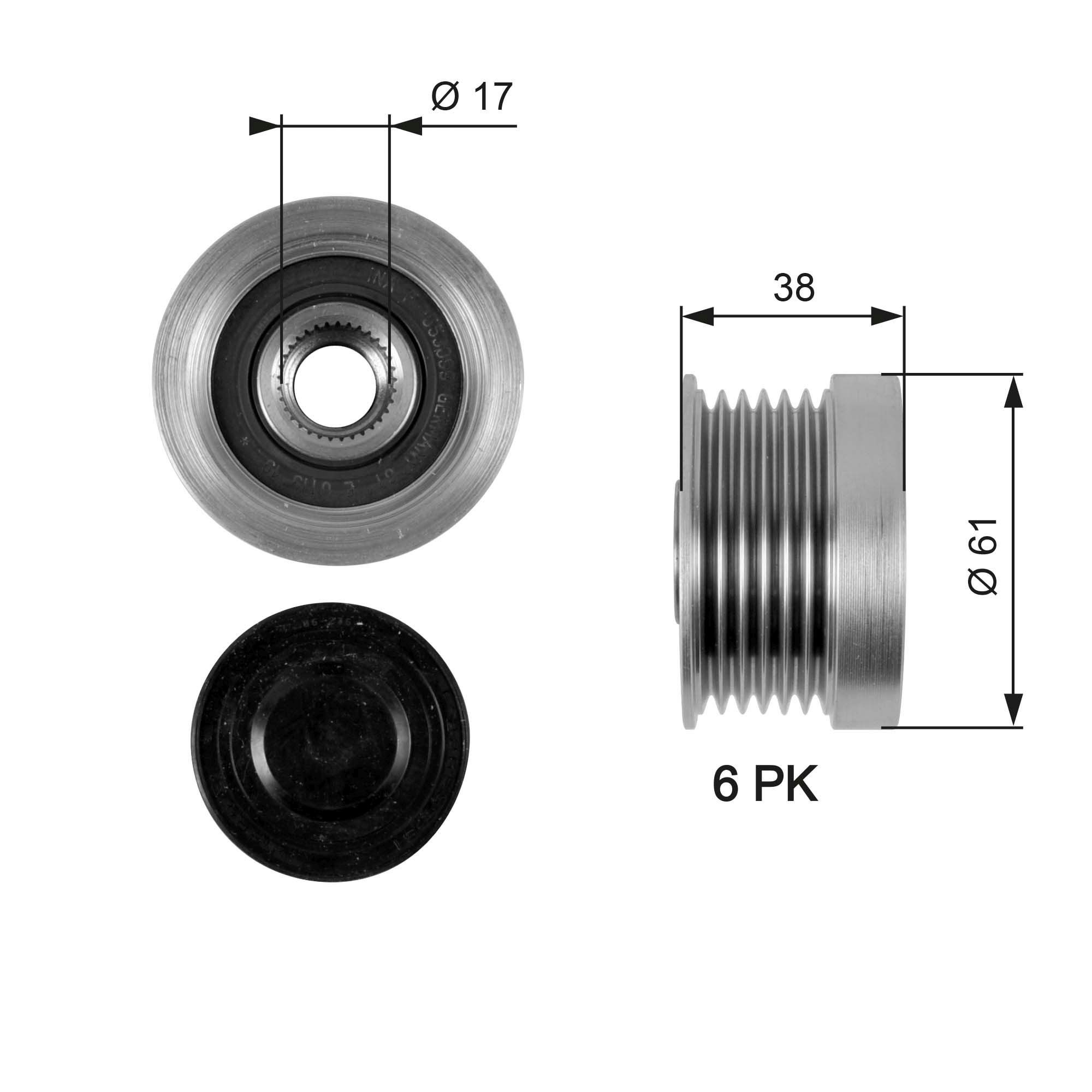 GATES Vapaakytkin OAP7036 OAP7036 GATES DriveAlign Laturin vapaakytkin Volvo V70 hinta