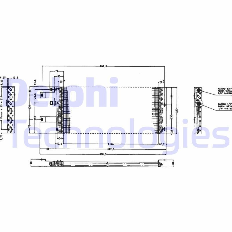 DELPHI Condensatore climatizzatore TSP0225165 TSP0225165 costo Radiatore aria condizionata LANCIA TREVI DELPHI