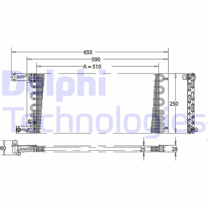 DELPHI Kondensators, Gaisa kond. sistēma TSP0225164 Kondicionieru radiatori DELPHI YPSILON TSP0225164 lēti