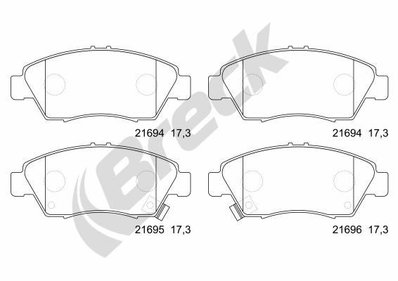 BRECK Remblokken 21694 00 701 10 21694 00 701 10 Remblok HONDA CR-Z BRECK