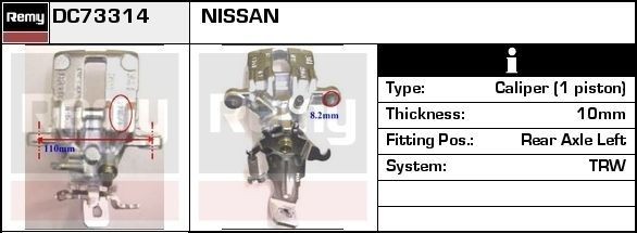 DELCO REMY Jarrusatula DC73314 DC73314 DELCO REMY Jarrusatula NISSAN NV200