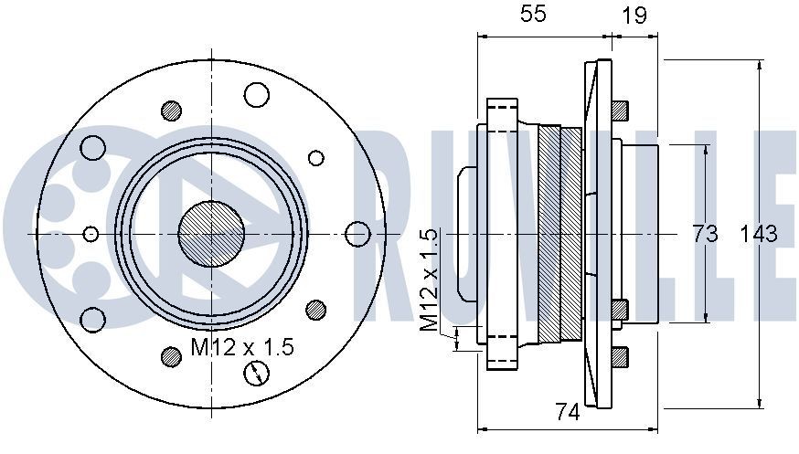 RUVILLE Fusée d'essieu, suspension de roue 415402 Fusée d'essieu RUVILLE Volkswagen 415402