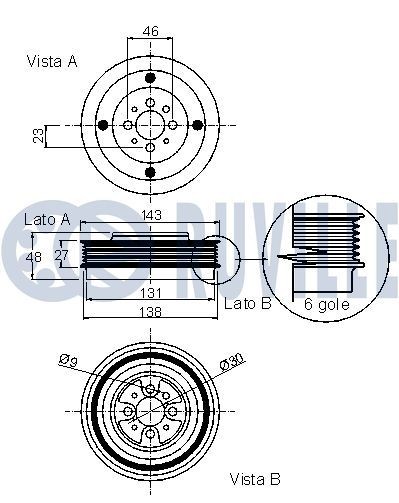 RUVILLE Hjullager 8603 Hjulnav RUVILLE Jeep COMPASS 8603