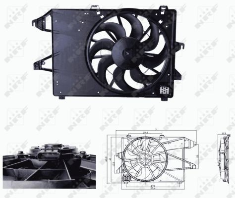 NRF Radiatora ventilators 47679 NRF 47679 orģinālās Radiatora ventilators Ford Mondeo MK1 Universālis cena