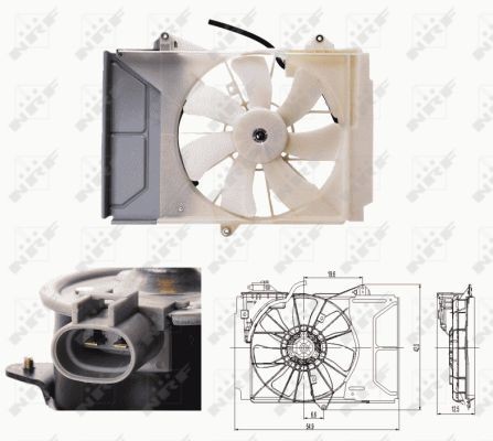 NRF Ventilátor chladenia motora 47697 NRF 47697 Ventilátor chladiča Toyota Corolla Verso E12 originálne cena