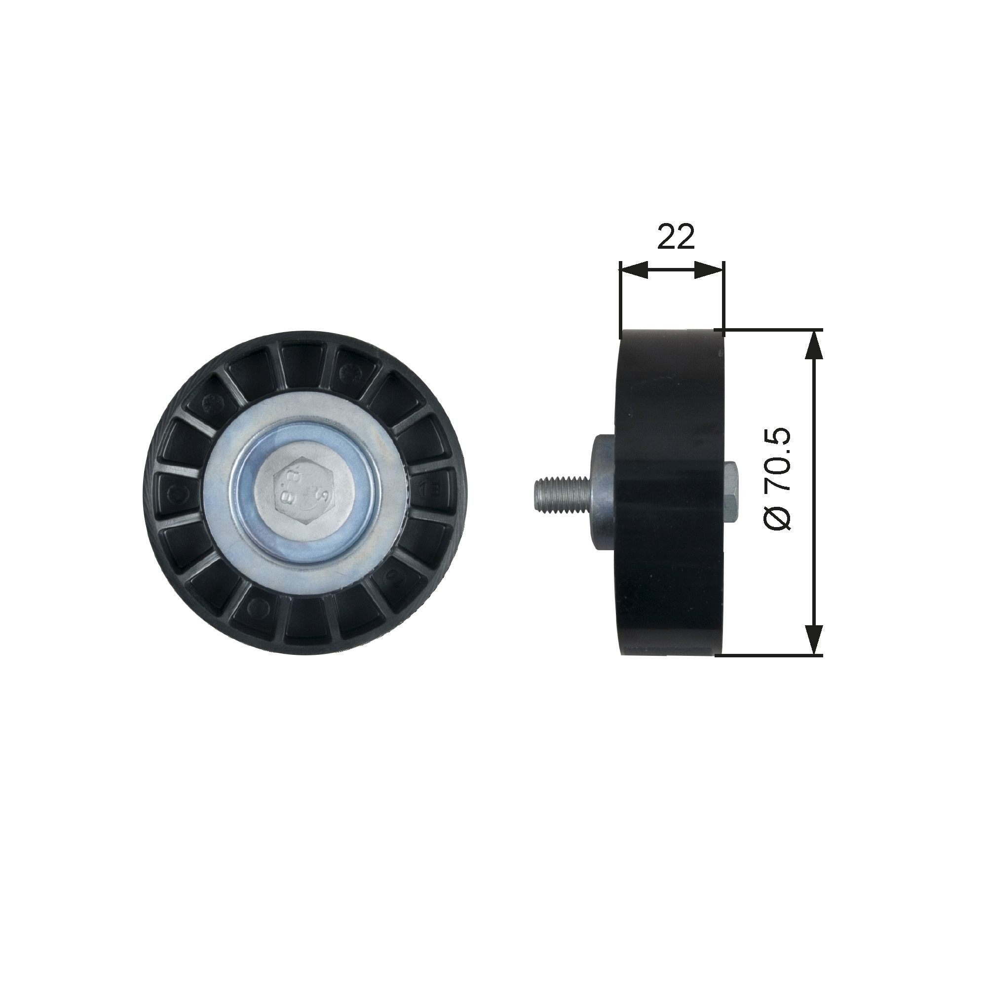 GATES Τροχαλία παρέκκλισης, ιμάντας poly-V T36607 GATES T36607 Τροχαλια αδρανειας IVECO Daily Line Microbus σε χαμηλές τιμές