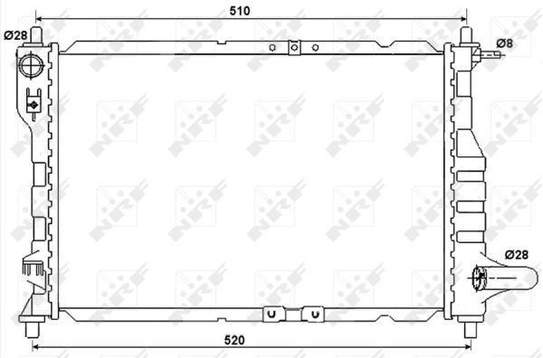 NRF Chladič motora 53068 NRF 53068 Chladič vody DAEWOO Musso SUV lacné