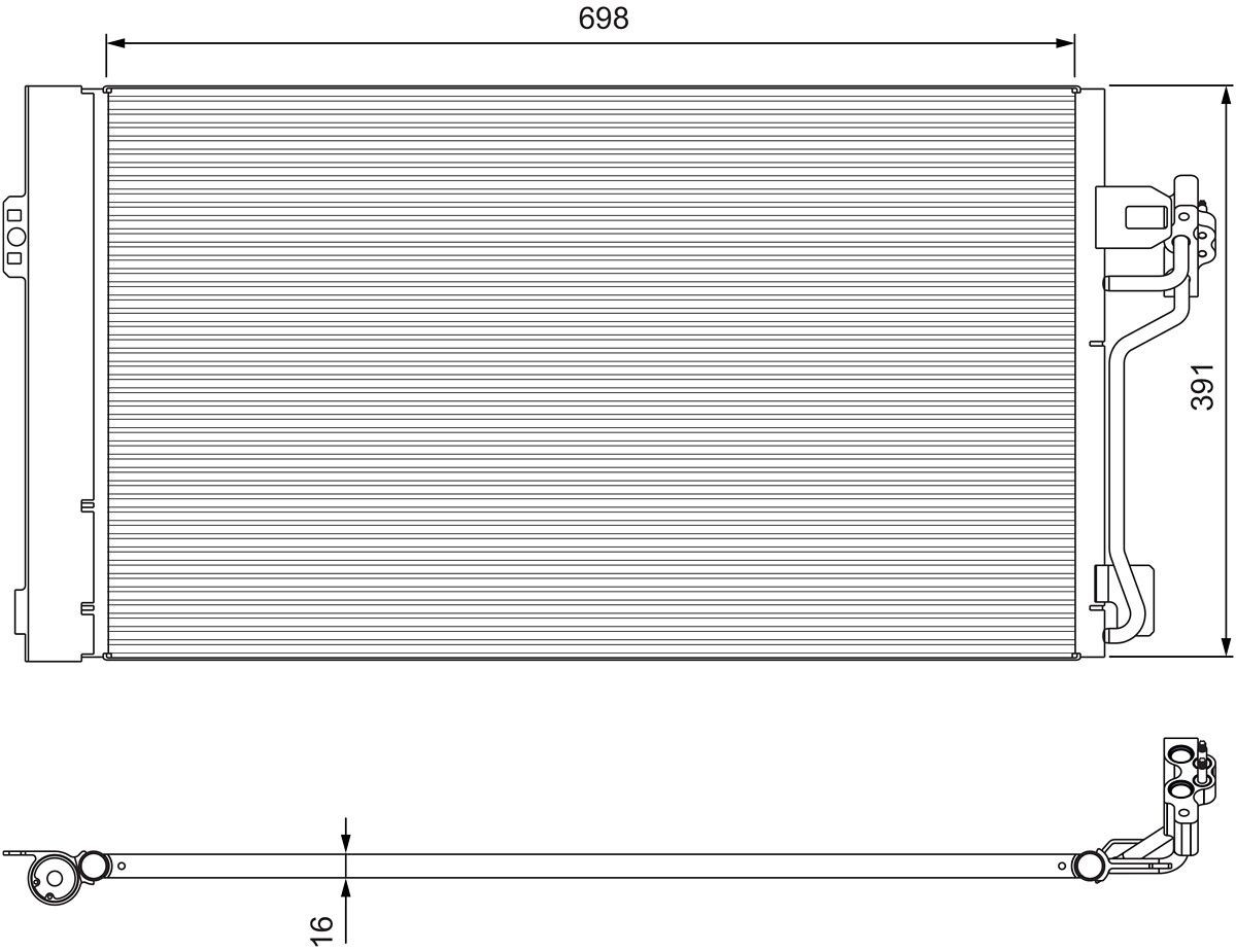 VALEO Condensor voor airco 814391 Airconditioning Viano W639: Condensor voor airco VALEO 814391