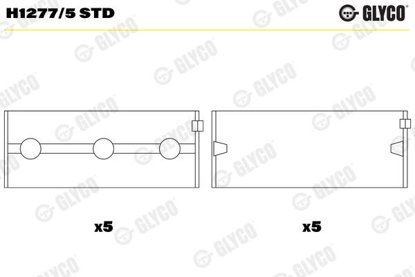 GLYCO Hoofdlager H1277/5 STD Krukaslagers GLYCO SJ 413 H1277/5 STD goedkoop