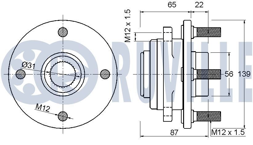 RUVILLE Rullesæt, tandrem 5556650 5556650 Strammehjul, tandrem RUVILLE NISSAN CUBE
