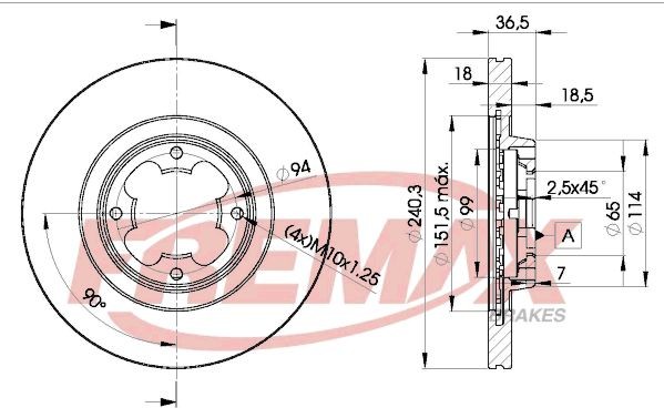 FREMAX Bremseskive BD-1290 Sports bremseskiver FREMAX Subaru WRX BD-1290