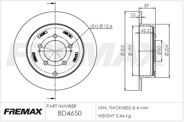 FREMAX Bremseskive BD-4650 BD-4650 Bremseskiver FREMAX JEEP GRAND CHEROKEE