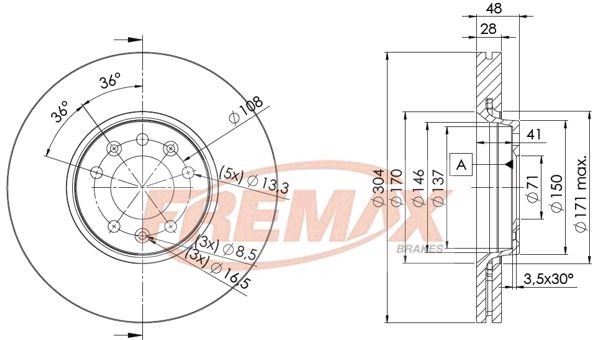 FREMAX Brake disc BD-4755 Toyota URBAN CRUISER FREMAX performance brake discs BD4755