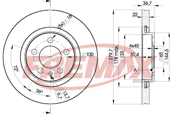 FREMAX Brzdový kotouč BD-5603 BD-5603 Športové brzdové kotúče FREMAX SKODA ENYAQ