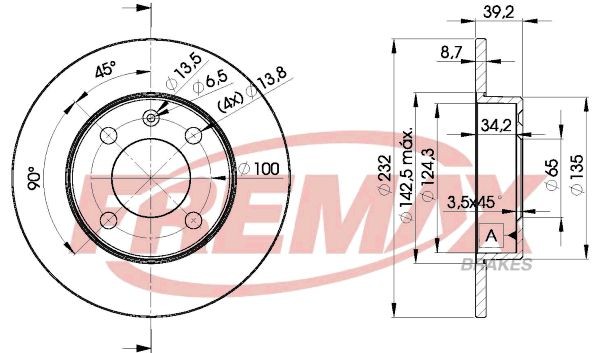 FREMAX Remschijf BD-5608 BD-5608 Remschijven FREMAX SEAT LEON