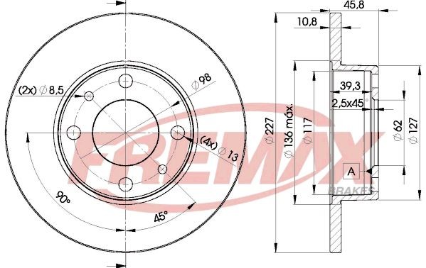 FREMAX Disque de frein BD-5812 Disques de frein FREMAX 127 BD-5812 pas cher