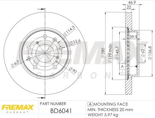 FREMAX Δισκόπλακα BD-6041 Αγωνιστικές δισκόπλακες FREMAX Suzuki SWIFT BD-6041