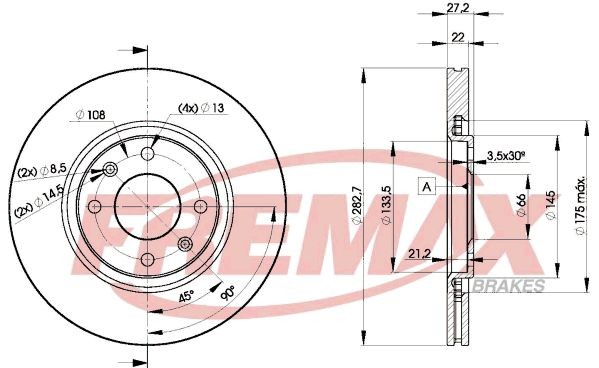 FREMAX Disque de frein BD-7810 BD-7810 Disques de frein FREMAX CITROЁN AX