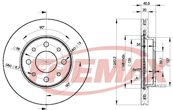 FREMAX Bremseskive BD-8929 BD-8929 Bremseskiver FREMAX FIAT PANDA