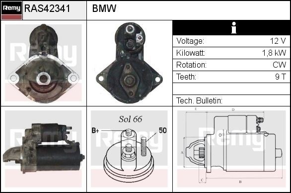 DELCO REMY Tannstang DSR1681L Tannstang DELCO REMY BMW 8-serie DSR1681L