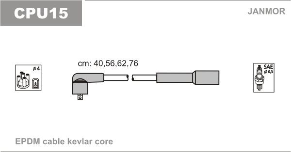 JANMOR Tændkabelsæt CPU15 JANMOR CPU15 originale Citroën Xsara N1 Tændkabler hvad koster