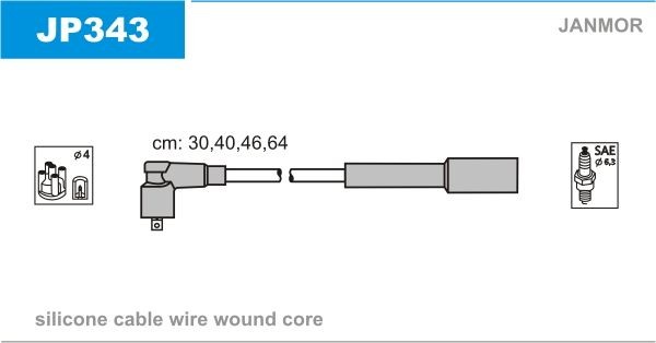 JANMOR Ignition Cable Kit JP343 Kia PICANTO JANMOR ignition leads JP343