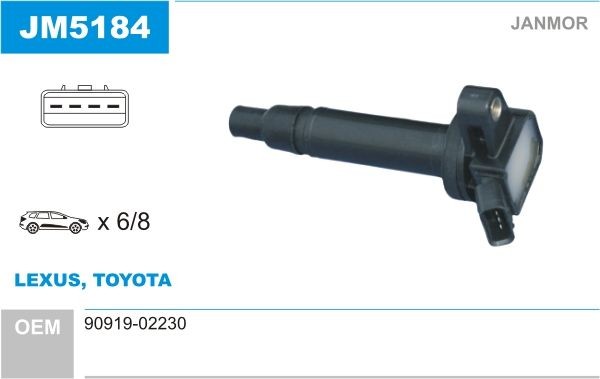 JANMOR Zapaľovacia cievka JM5184 JANMOR JM5184 Indukčná cievka Rover KUPÉ originálne