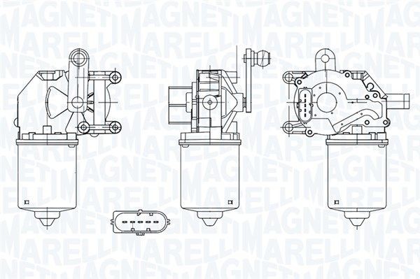 Motore tergicristallo MAGNETI MARELLI 064050002010 TGE500PM MAGNETI MARELLI 064050002010 Motorino tergi anteriore e posteriore Ford FIESTA 2009