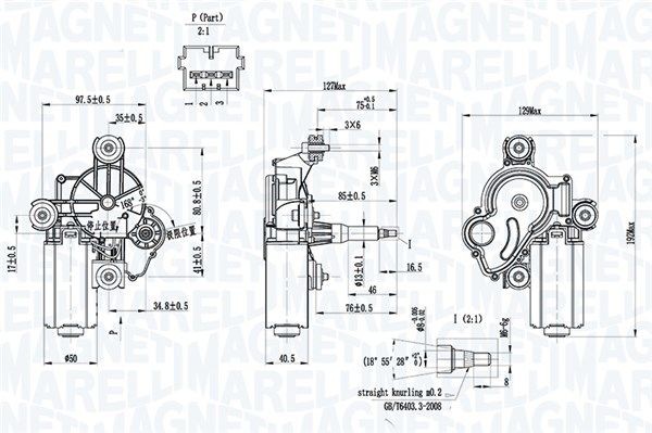 MAGNETI MARELLI Motor stieračov 064342011010 064342011010 Motorček stieračov FORD MAVERICK MAGNETI MARELLI