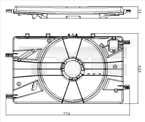 TYC Suporte, ventilador de radiador 825-0017-1 Suporte, ventilador de radiador FORD USA TYC 825-0017-1