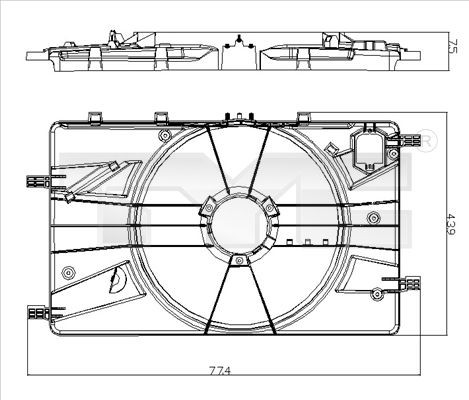 TYC Houder, radiateurventilator 825-0018-1 Houder, radiateurventilator TYC CLA 825-0018-1 goedkoop