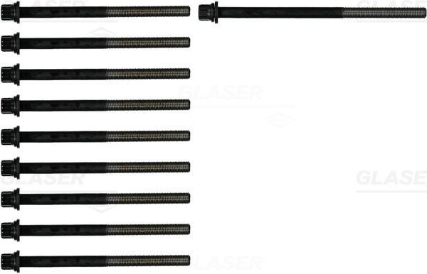 GLASER Jeu de boulons de culasse de cylindre T40100-00 T40100-00 Boulon de culasse KIA K2500 GLASER