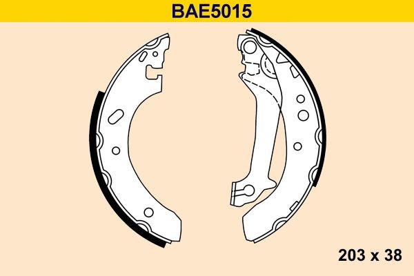 Barum Bremsesko sett BAE5015 Trommelbremse DACIA Barum BAE5015