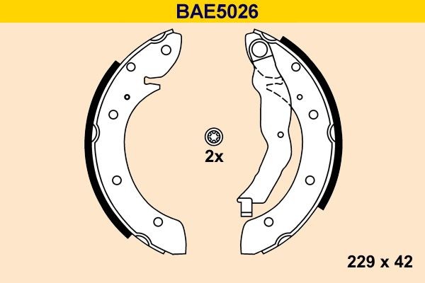 Barum Bremsebakkesæt BAE5026 BAE5026 Barum Tromlebremser Citroën billig