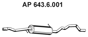 EBERSPÄCHER Vidējais izpl. gāzu trokšņa slāpētājs 643.6.001 Vidējais trokšņa slāpētājs EBERSPÄCHER Ford GALAXY 643.6.001