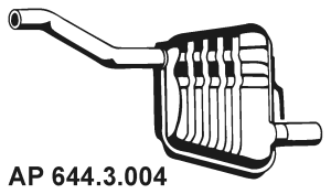 EBERSPÄCHER Einddemper 644.3.004 Ford FIESTA Einddemper EBERSPÄCHER 644.3.004