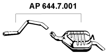 EBERSPÄCHER Bakre ljuddämpare 644.7.001 644.7.001 EBERSPÄCHER bakre ljuddämpare FORD ESCORT
