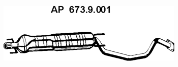 EBERSPÄCHER Silencieux intermédiaire 673.9.001 Opel VECTRA Pot d'échappement intermédiaire EBERSPÄCHER 673.9.001