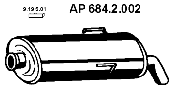 EBERSPÄCHER Silencieux arrière 684.2.002 Silencieux de pot d'échappement EBERSPÄCHER C8 684.2.002 pas cher