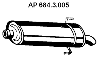 EBERSPÄCHER Einddemper 684.3.005 Peugeot 504 Achterdemper EBERSPÄCHER 684.3.005