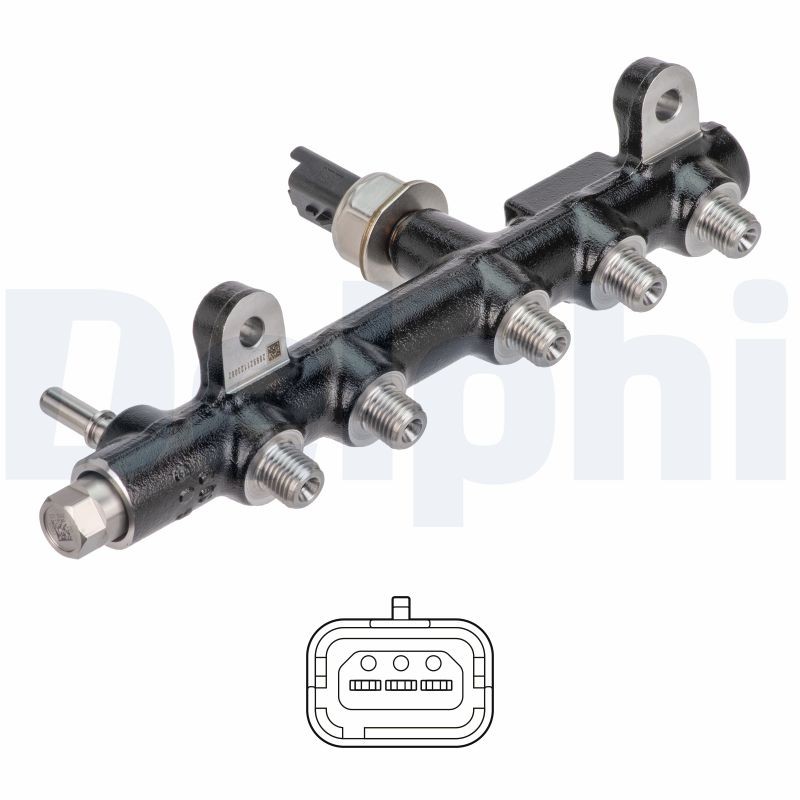 DELPHI Korkeapainejohdin, ruiskutusjärj. 28285170 28285170 DELPHI Polttoaineen jakajan FIAT SEICENTO